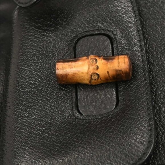 Gucci Black Pigskin Bamboo Backpack 003.1998.0016 117000 - Picture 7 of 10